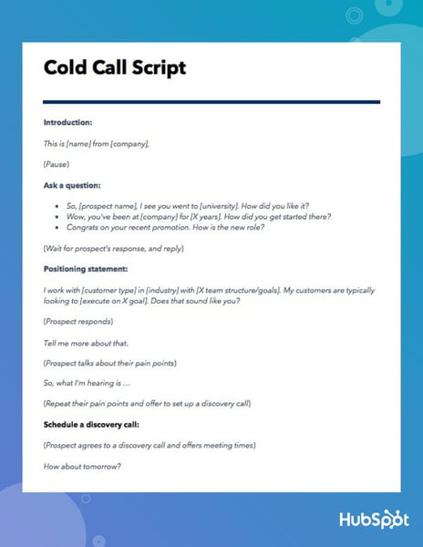 The Best Cold Call Script Ever Template